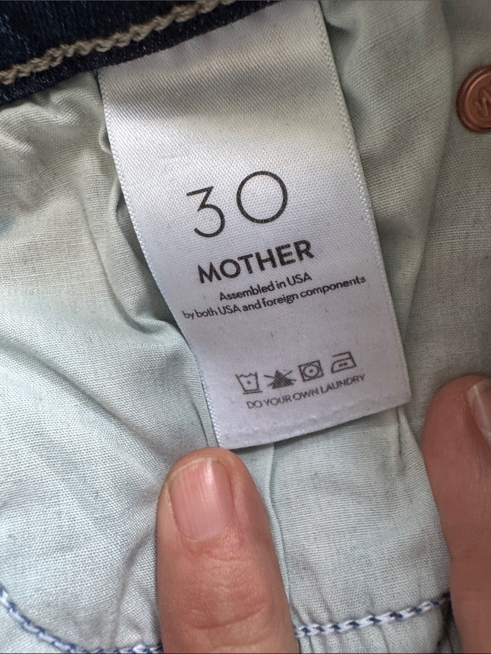 MOTHER Midi Denim Skirt in Medium Blue Wash - Picture 8 of 8
